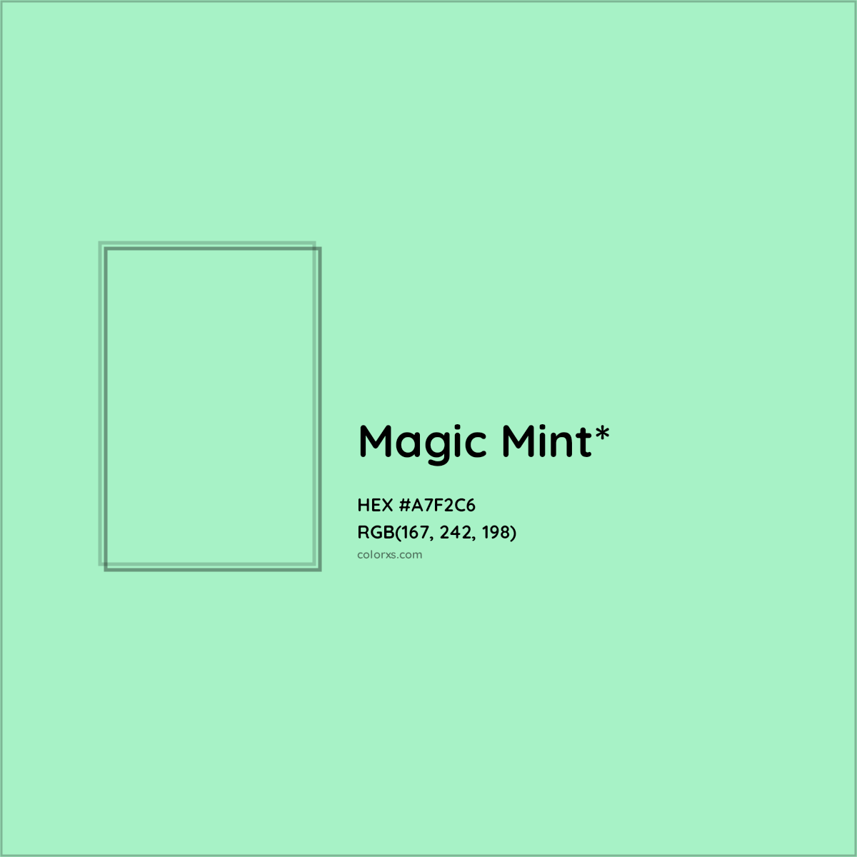 HEX #A7F2C6 Color Name, Color Code, Palettes, Similar Paints, Images