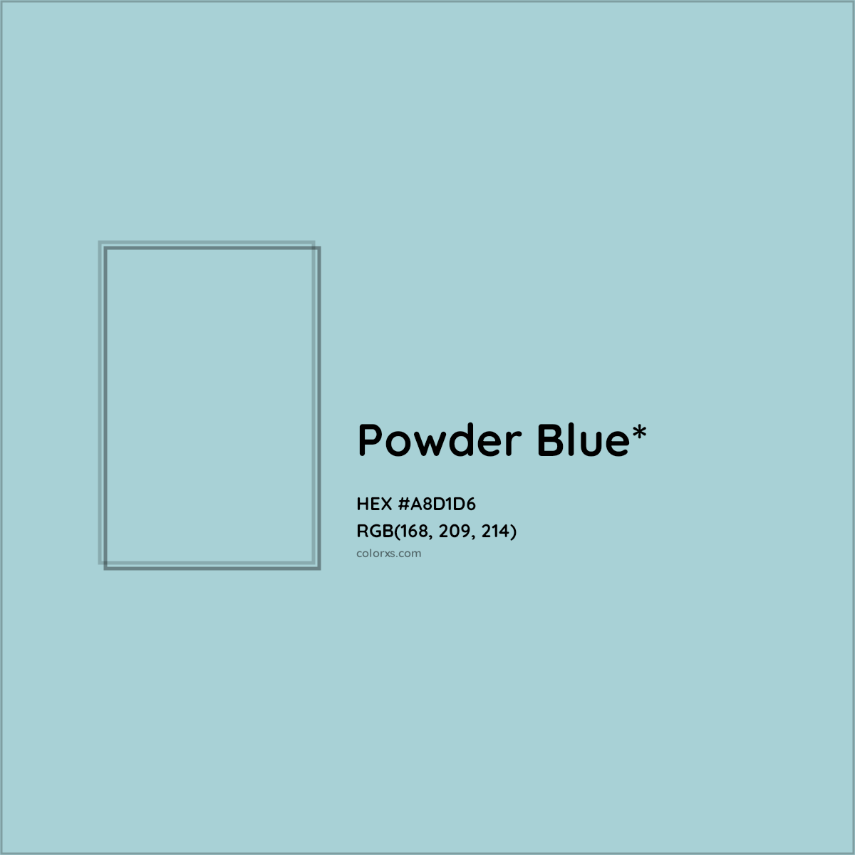 HEX #A8D1D6 Color Name, Color Code, Palettes, Similar Paints, Images