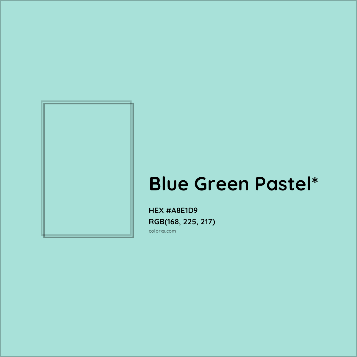 HEX #A8E1D9 Color Name, Color Code, Palettes, Similar Paints, Images