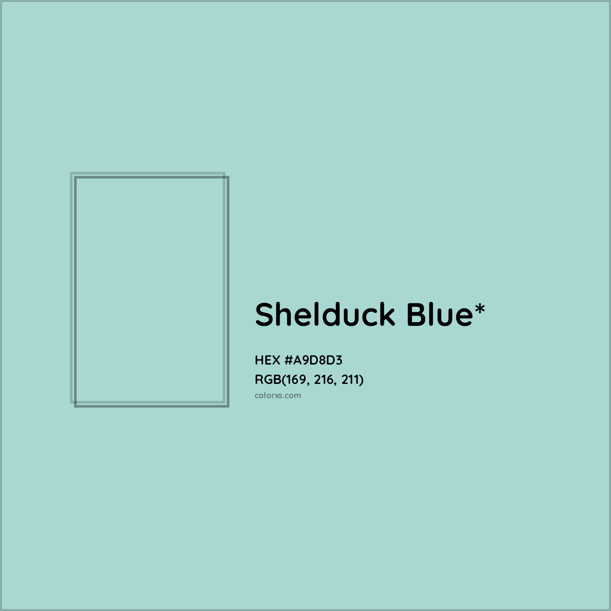 HEX #A9D8D3 Color Name, Color Code, Palettes, Similar Paints, Images