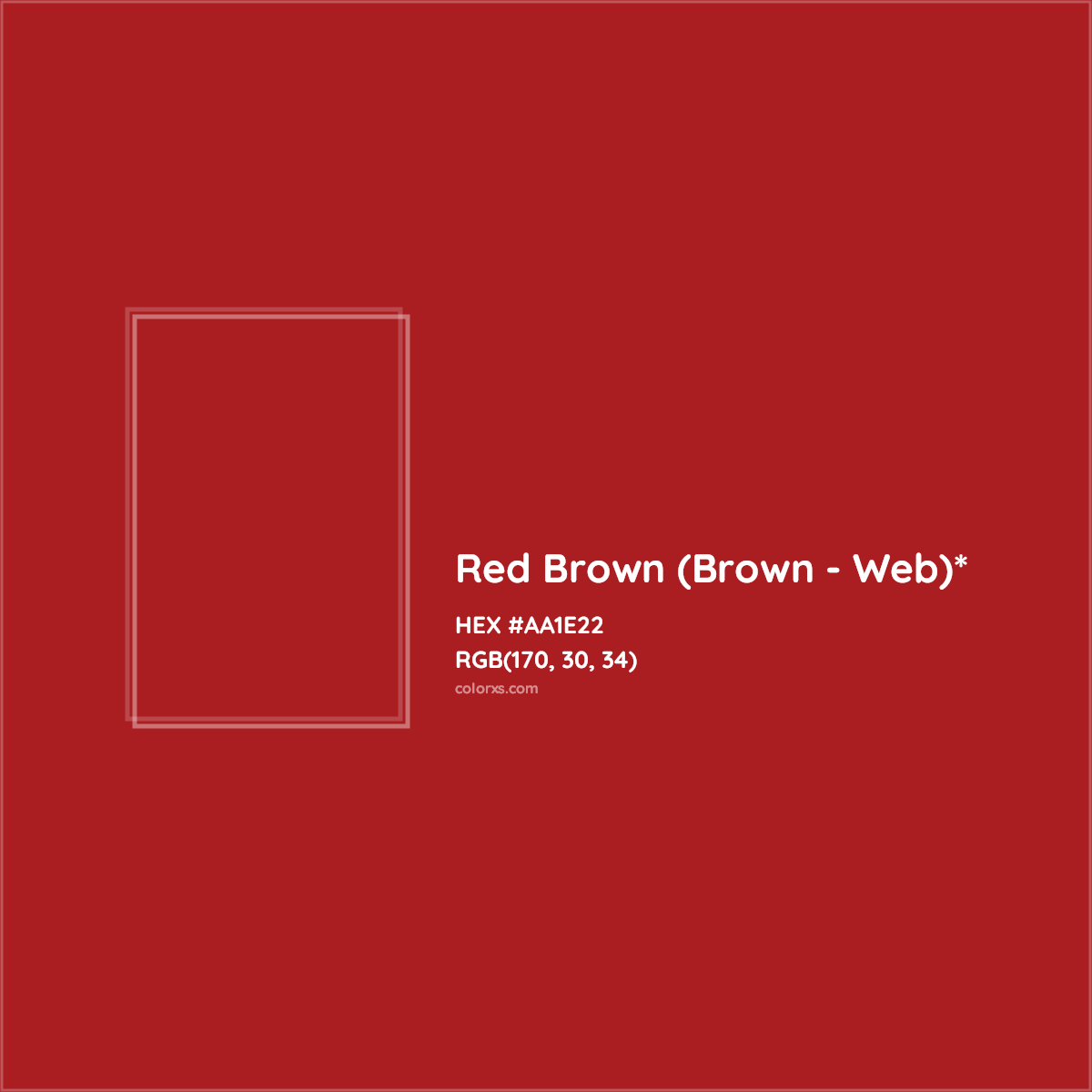 HEX #AA1E22 Color Name, Color Code, Palettes, Similar Paints, Images