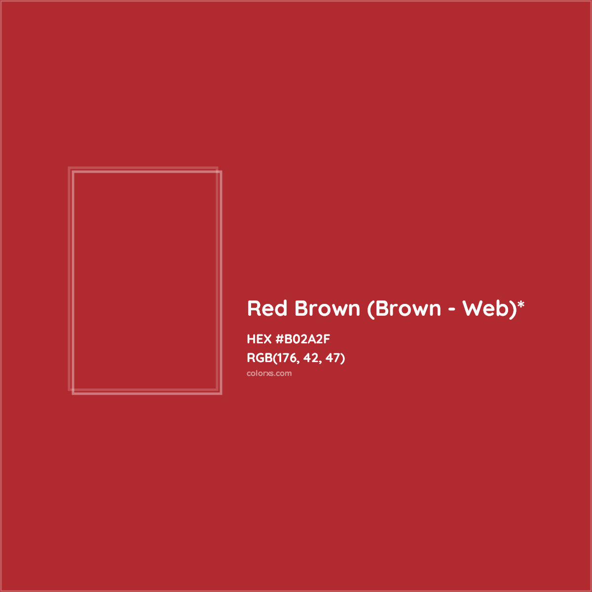 HEX #B02A2F Color Name, Color Code, Palettes, Similar Paints, Images