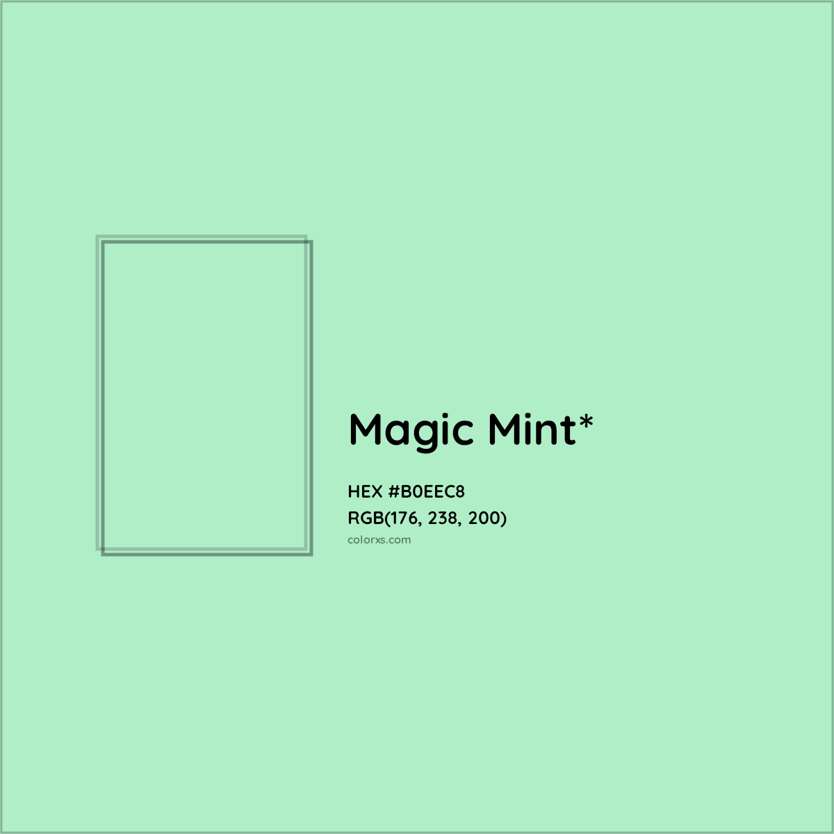 HEX #B0EEC8 Color Name, Color Code, Palettes, Similar Paints, Images