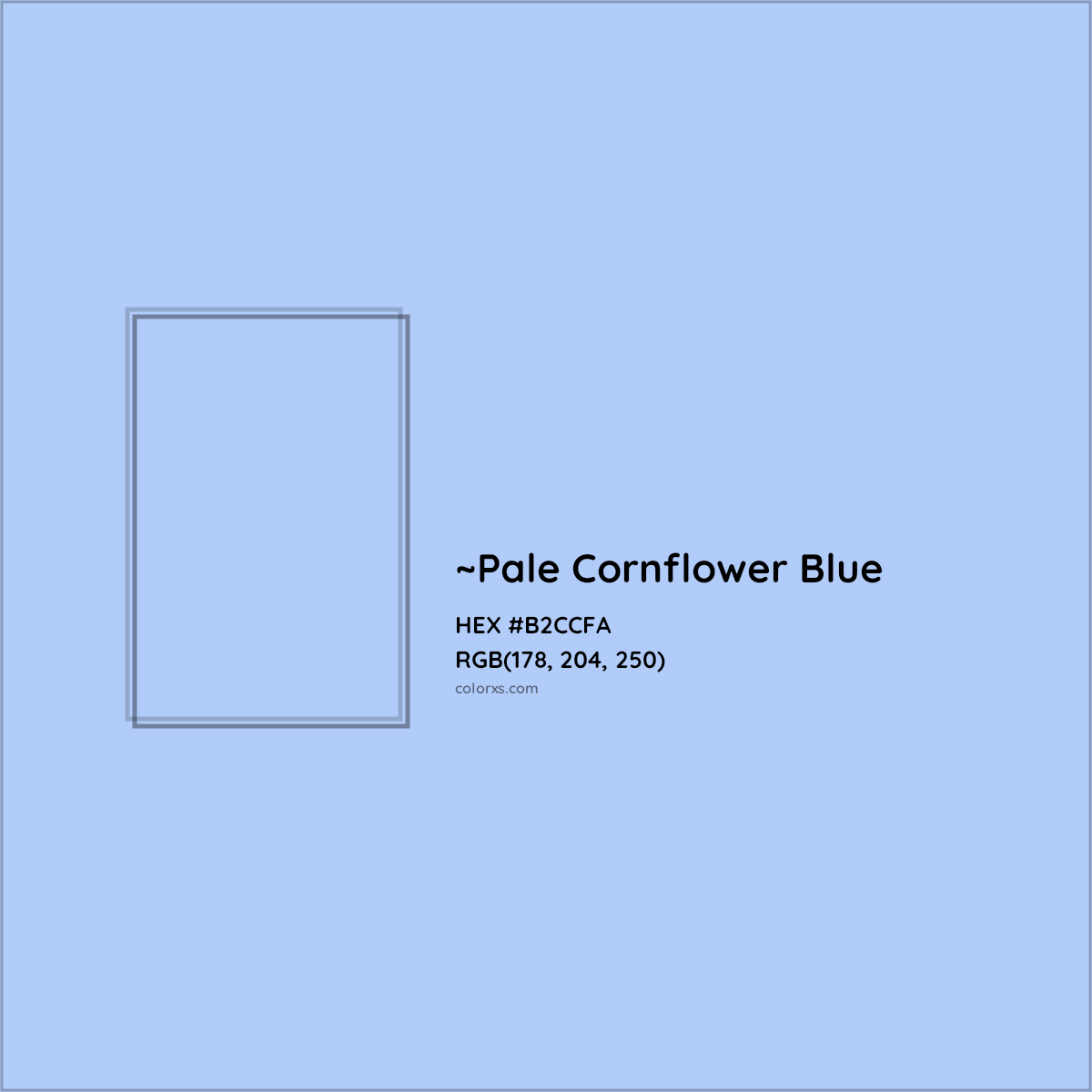 HEX #B2CCFA Color Name, Color Code, Palettes, Similar Paints, Images