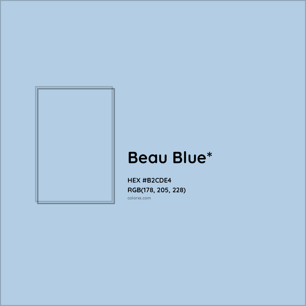 HEX #B2CDE4 Color Name, Color Code, Palettes, Similar Paints, Images