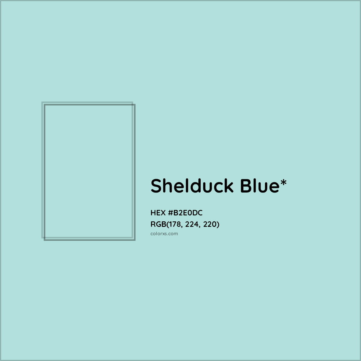 HEX #B2E0DC Color Name, Color Code, Palettes, Similar Paints, Images