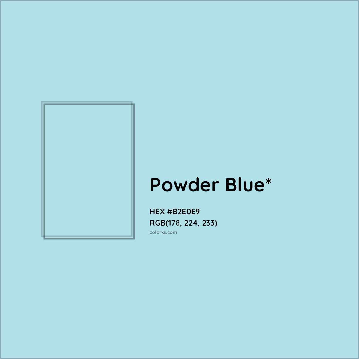 HEX #B2E0E9 Color Name, Color Code, Palettes, Similar Paints, Images