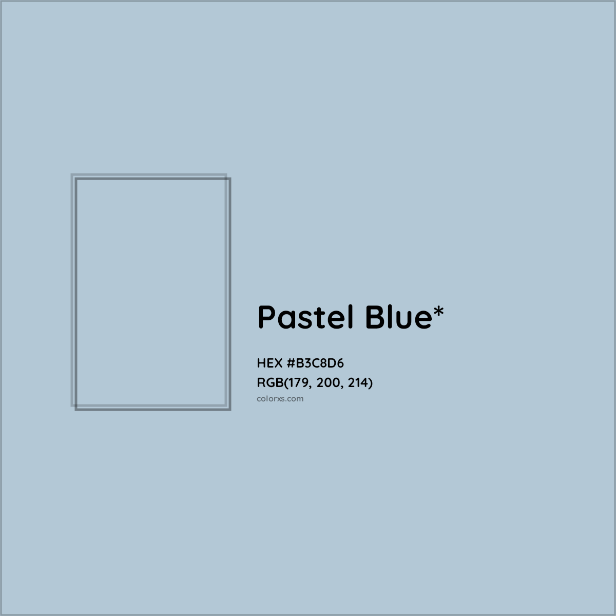 HEX #B3C8D6 Color Name, Color Code, Palettes, Similar Paints, Images