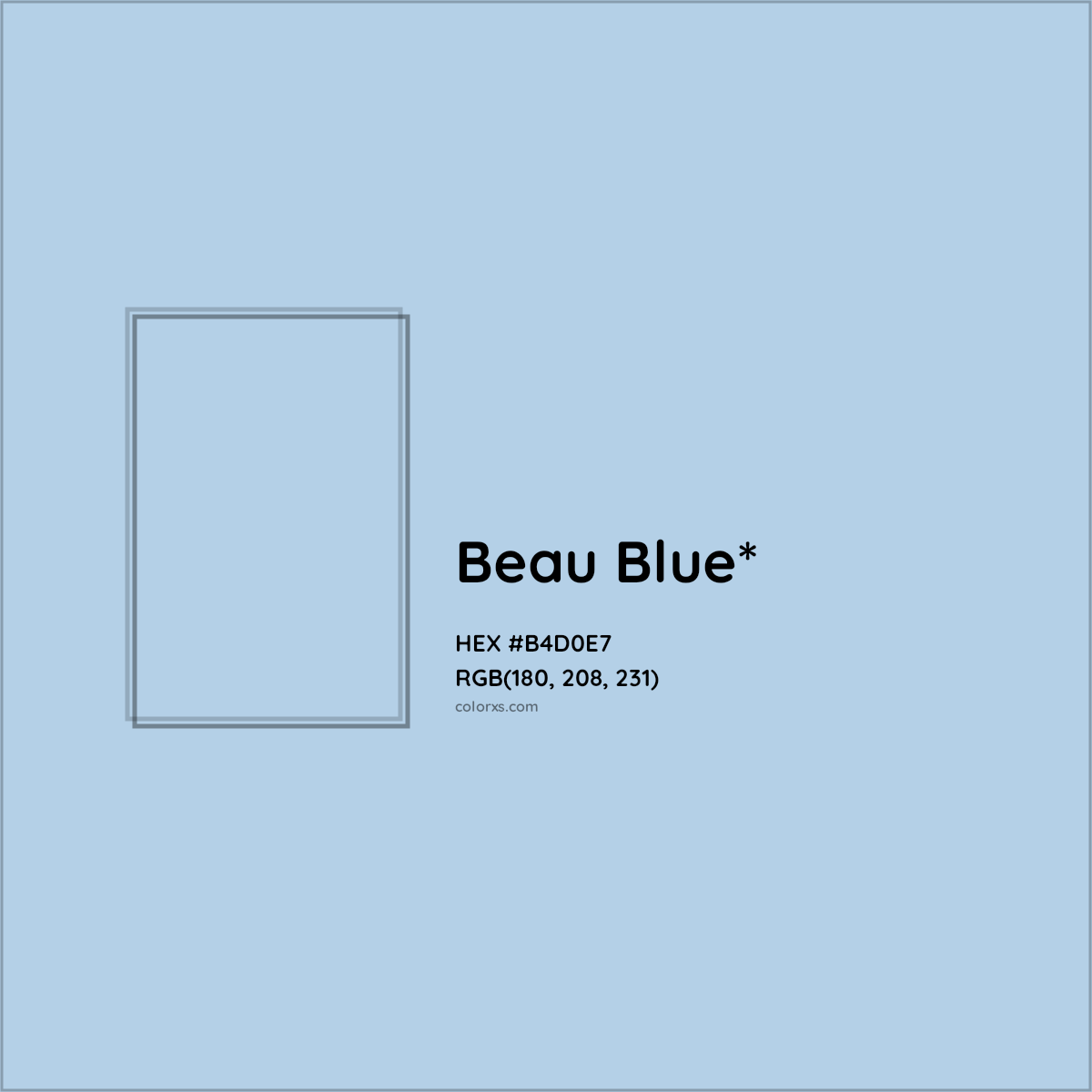 HEX #B4D0E7 Color Name, Color Code, Palettes, Similar Paints, Images