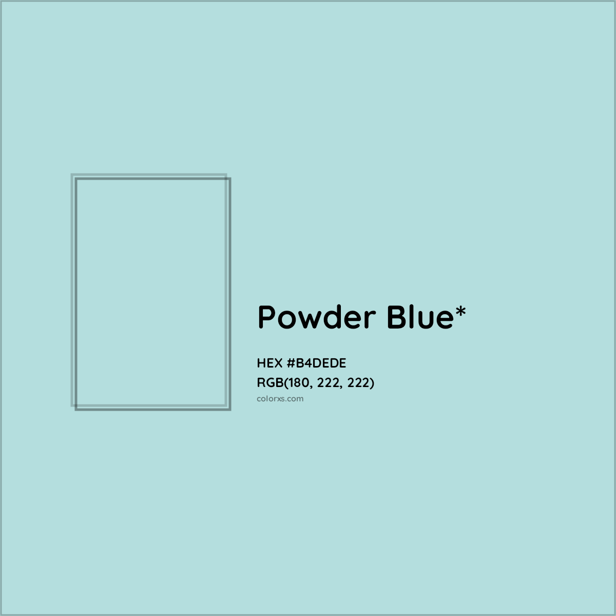 HEX #B4DEDE Color Name, Color Code, Palettes, Similar Paints, Images