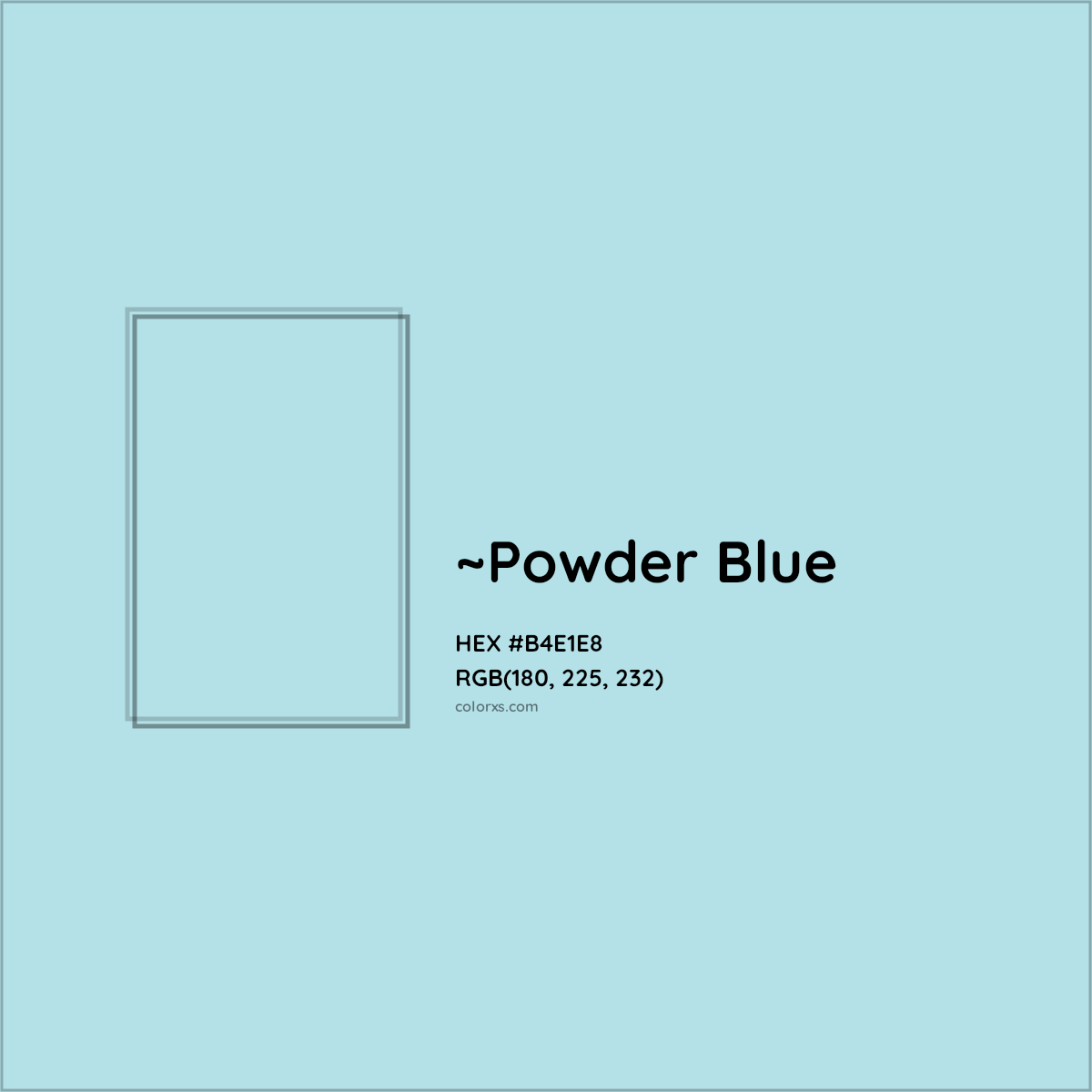 HEX #B4E1E8 Color Name, Color Code, Palettes, Similar Paints, Images