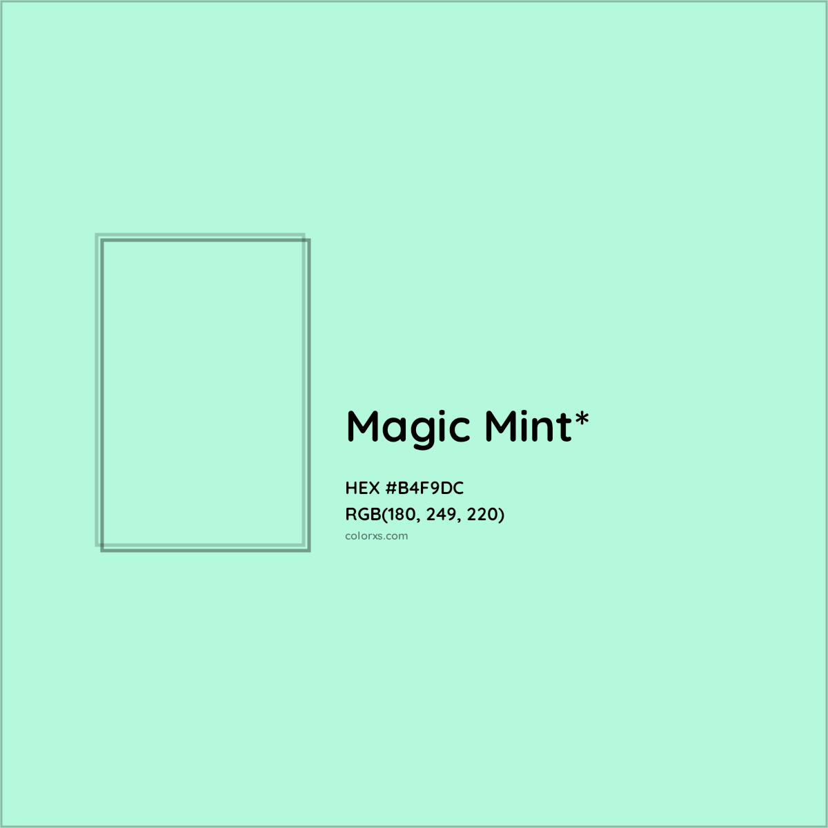 HEX #B4F9DC Color Name, Color Code, Palettes, Similar Paints, Images