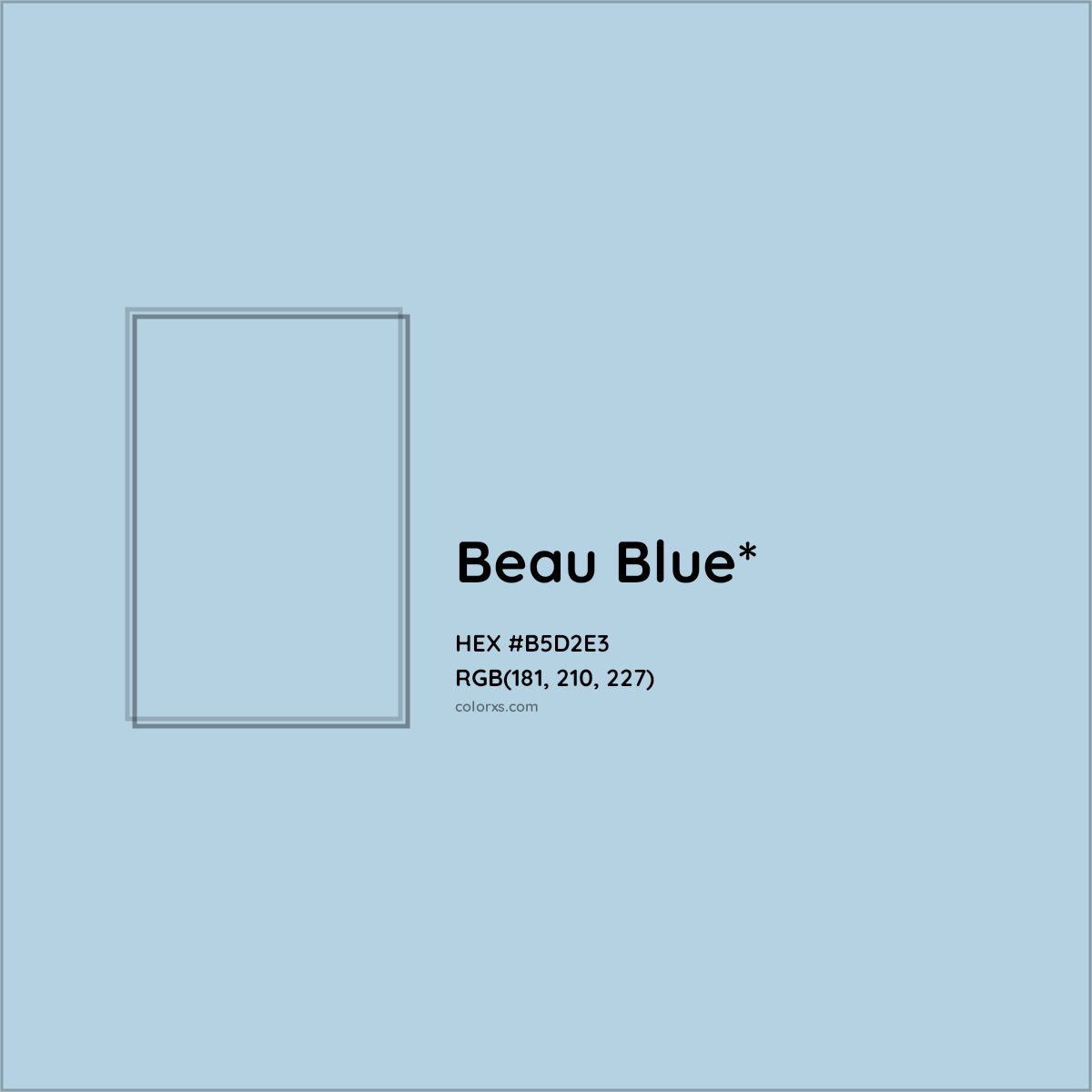 HEX #B5D2E3 Color Name, Color Code, Palettes, Similar Paints, Images