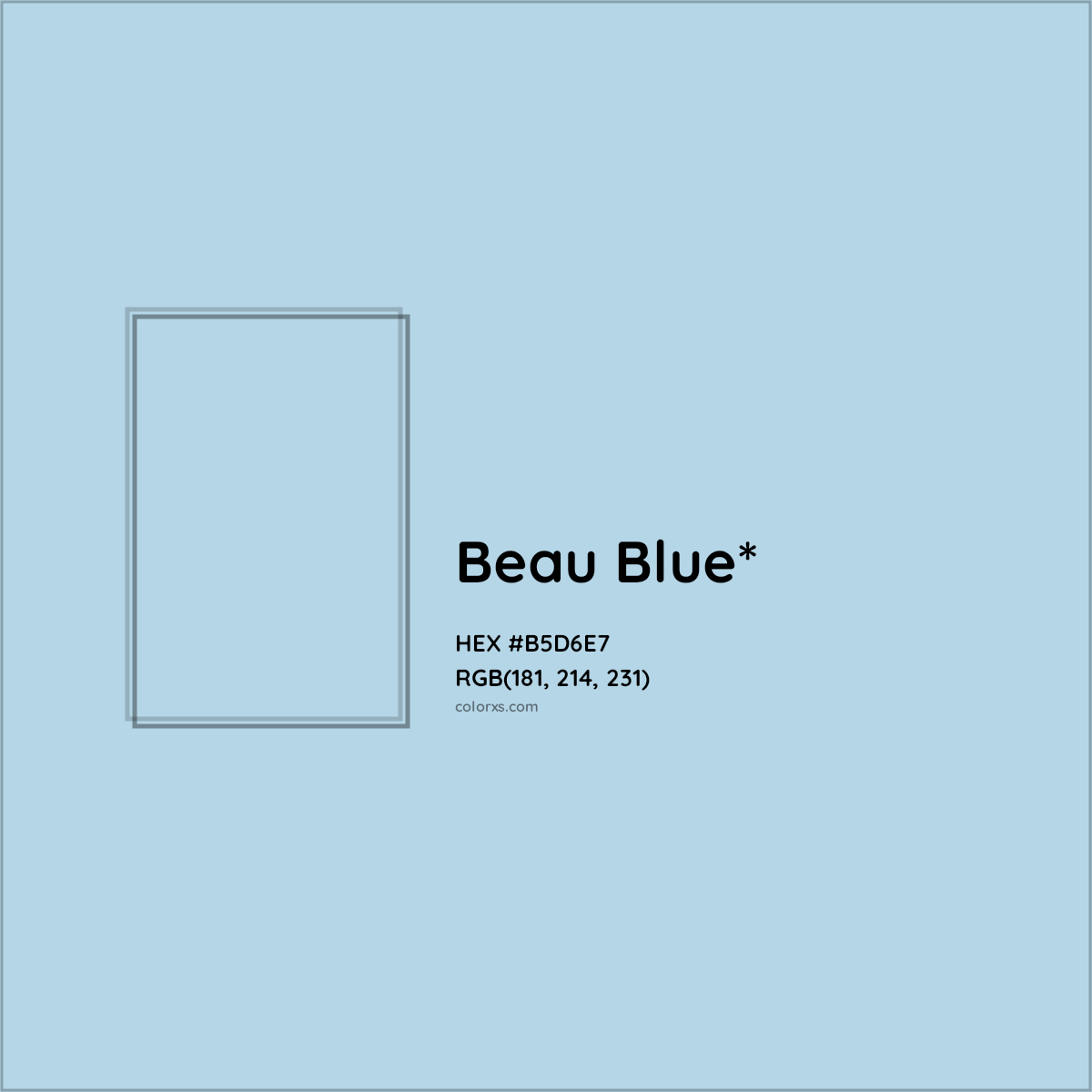 HEX #B5D6E7 Color Name, Color Code, Palettes, Similar Paints, Images