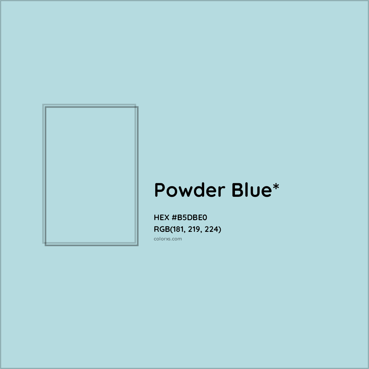 HEX #B5DBE0 Color Name, Color Code, Palettes, Similar Paints, Images