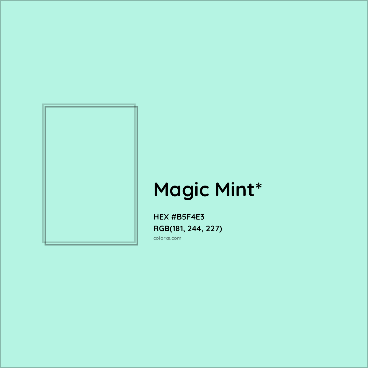 HEX #B5F4E3 Color Name, Color Code, Palettes, Similar Paints, Images