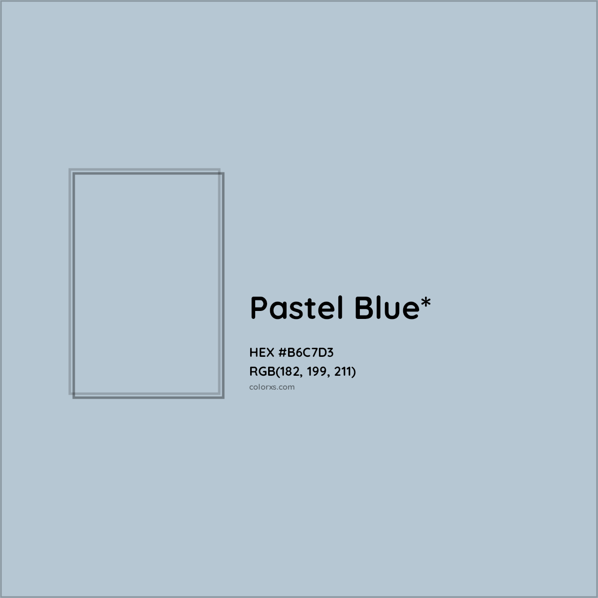 HEX #B6C7D3 Color Name, Color Code, Palettes, Similar Paints, Images