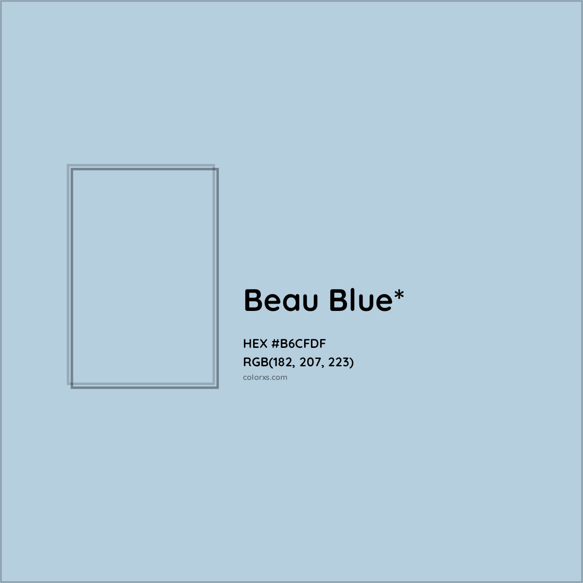 HEX #B6CFDF Color Name, Color Code, Palettes, Similar Paints, Images