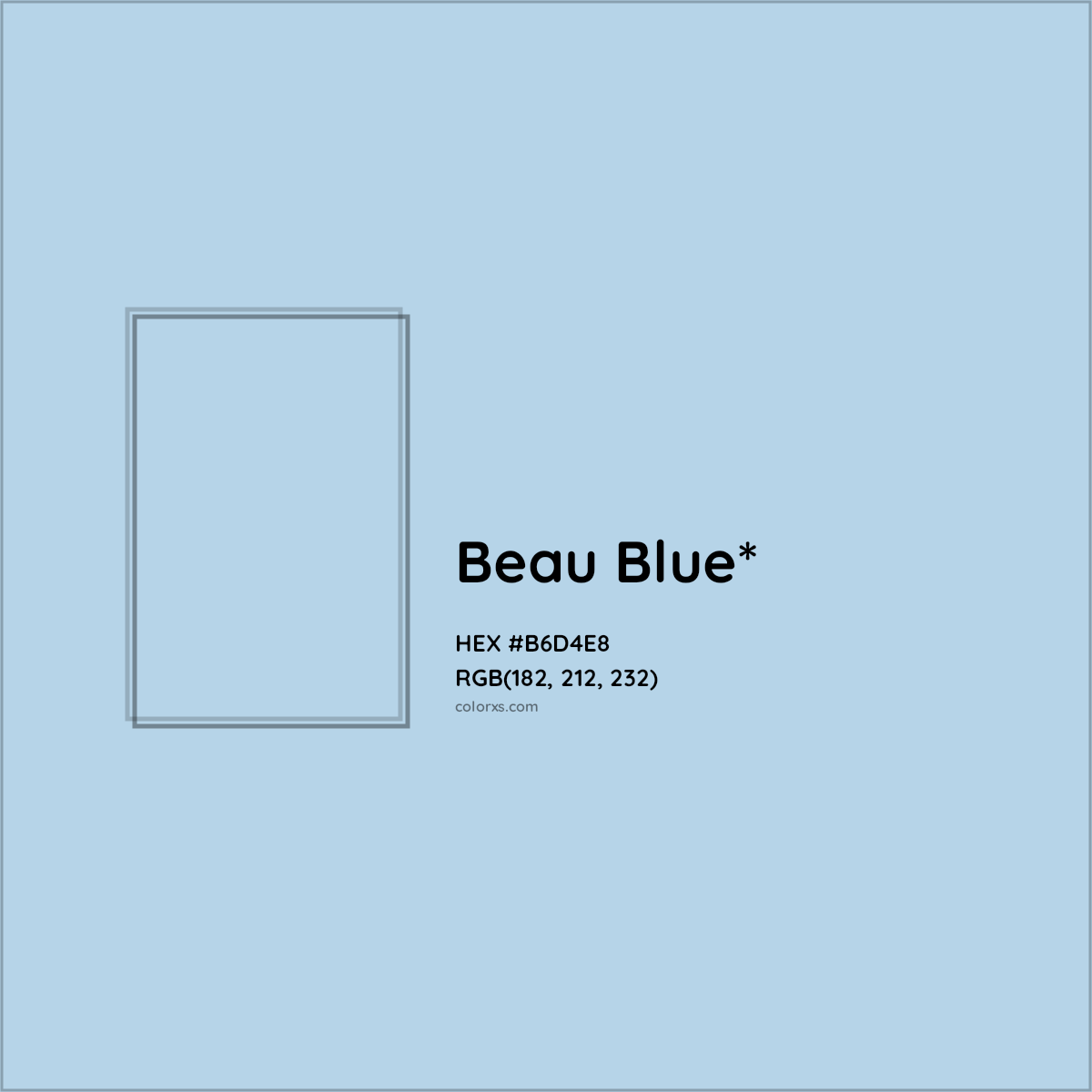 HEX #B6D4E8 Color Name, Color Code, Palettes, Similar Paints, Images