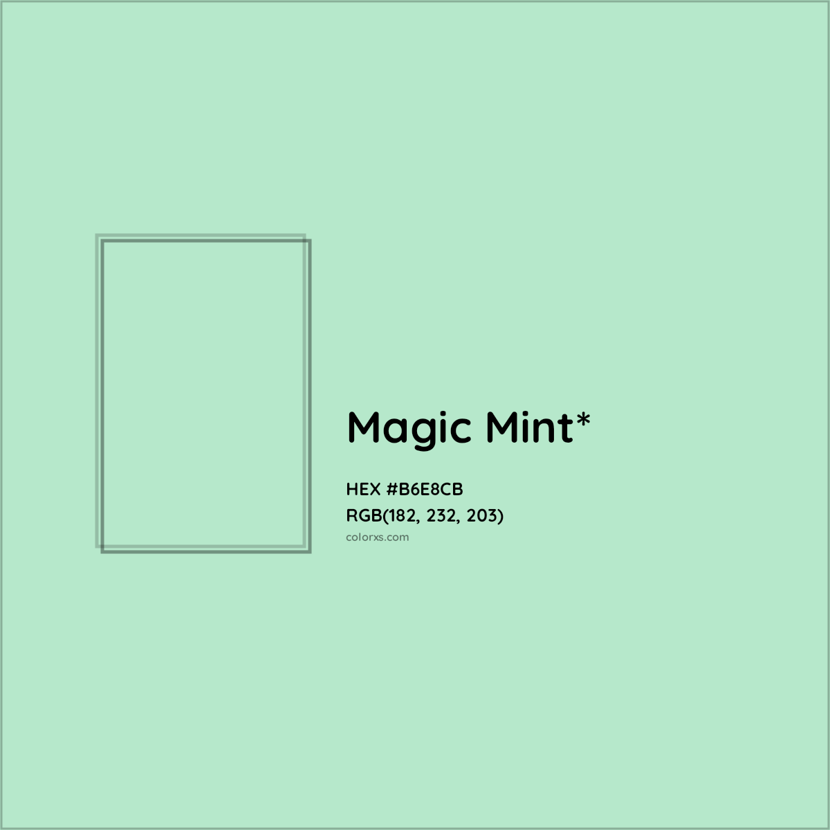 HEX #B6E8CB Color Name, Color Code, Palettes, Similar Paints, Images