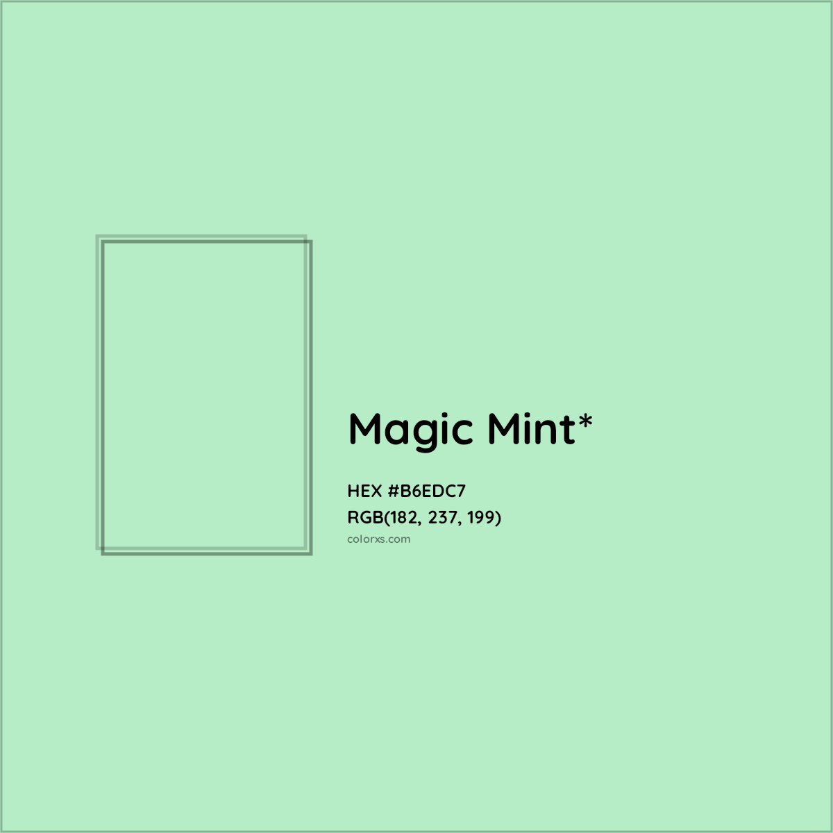 HEX #B6EDC7 Color Name, Color Code, Palettes, Similar Paints, Images