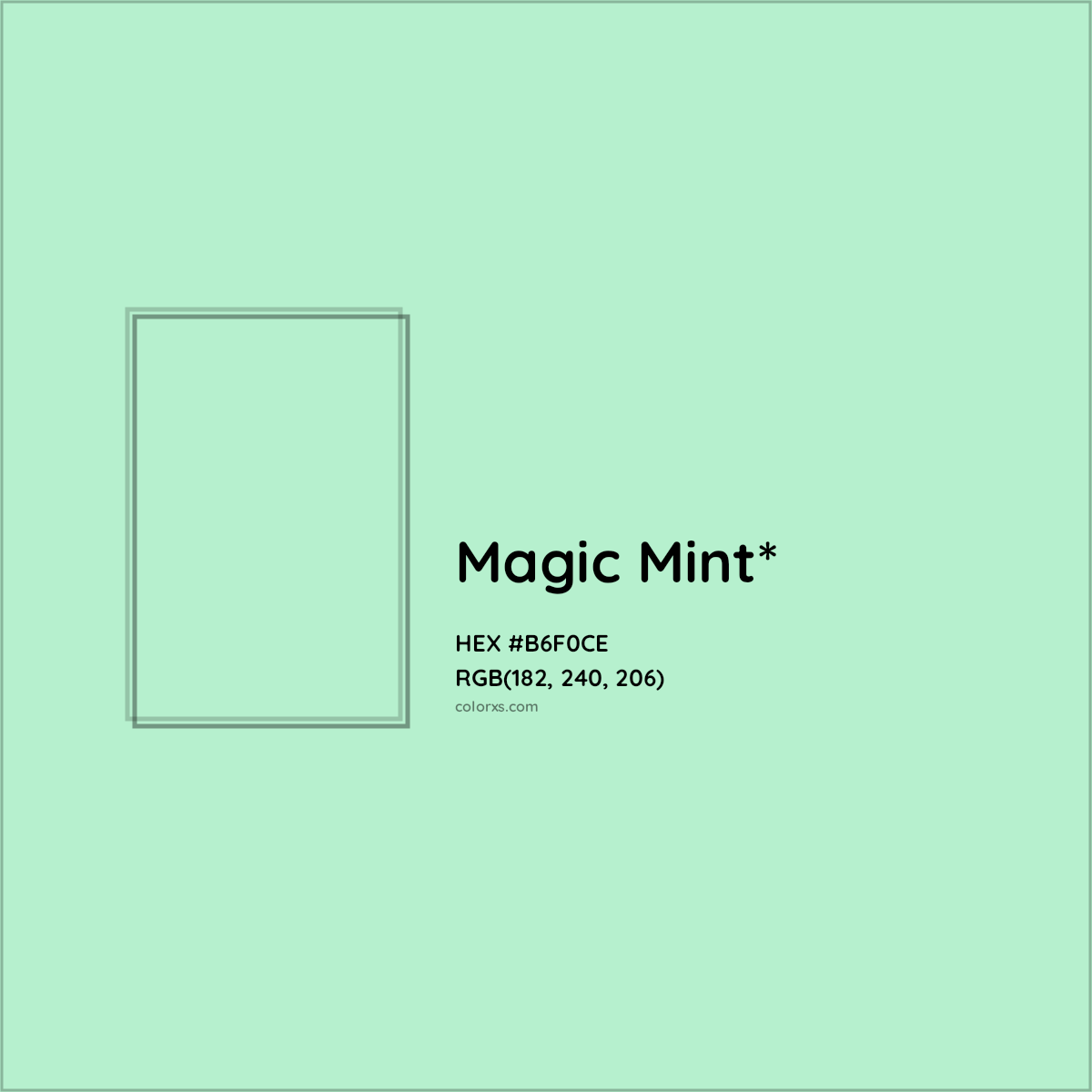 HEX #B6F0CE Color Name, Color Code, Palettes, Similar Paints, Images