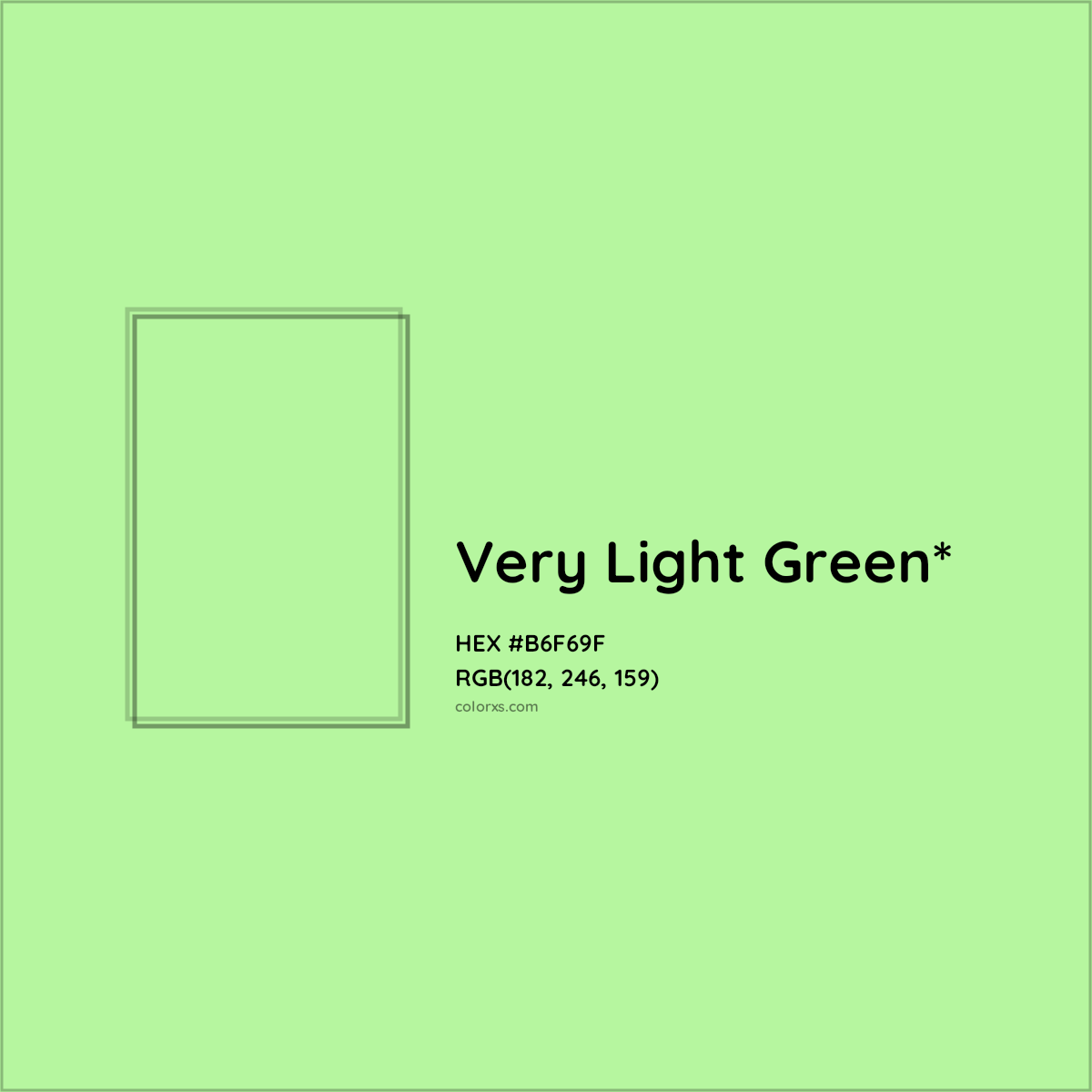 HEX #B6F69F Color Name, Color Code, Palettes, Similar Paints, Images