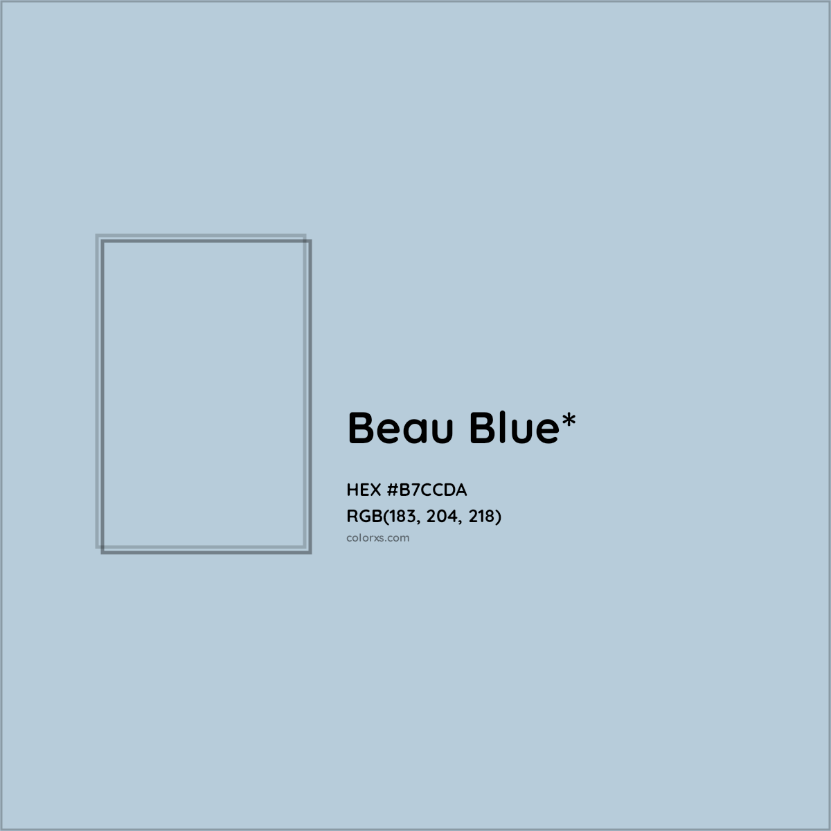 HEX #B7CCDA Color Name, Color Code, Palettes, Similar Paints, Images