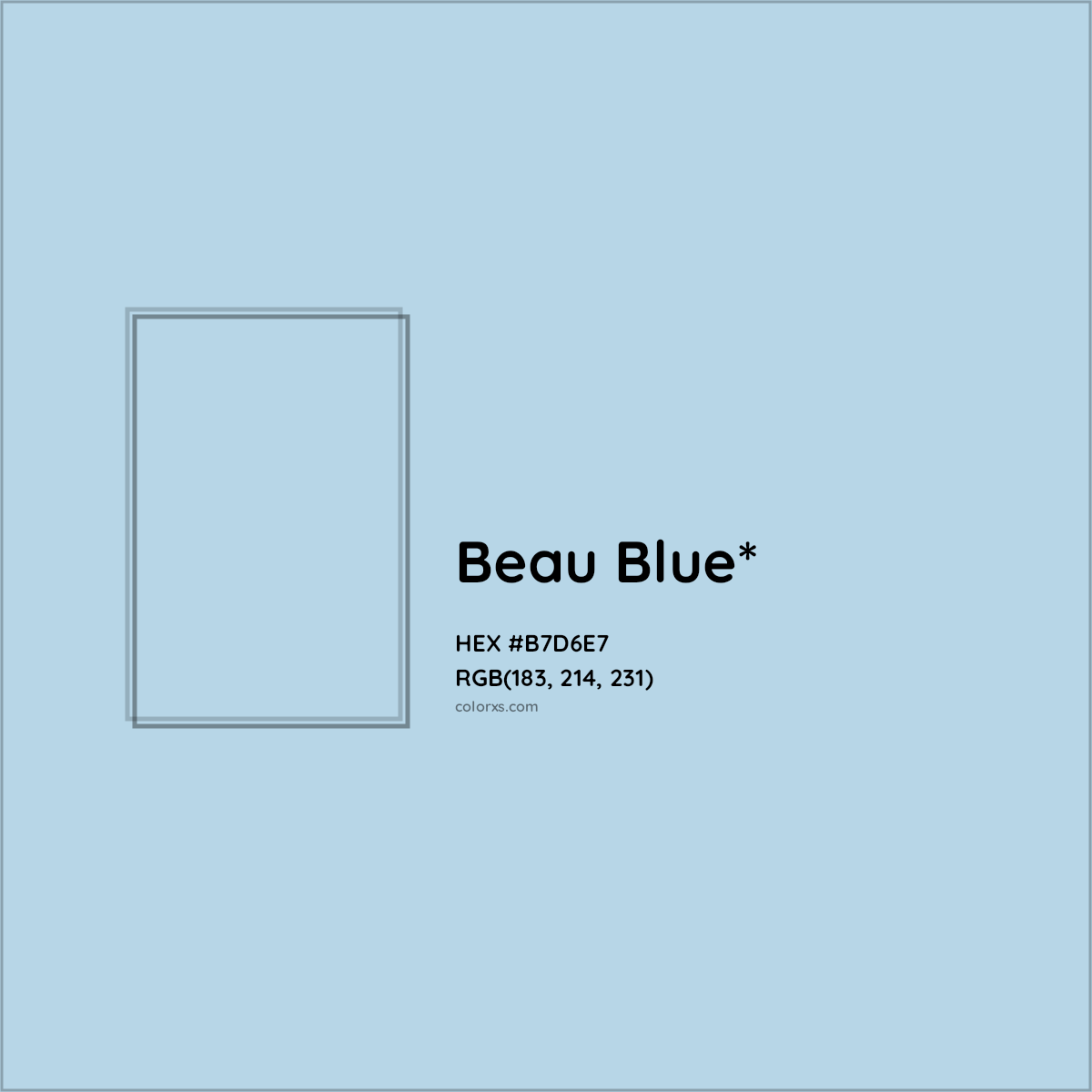 HEX #B7D6E7 Color Name, Color Code, Palettes, Similar Paints, Images