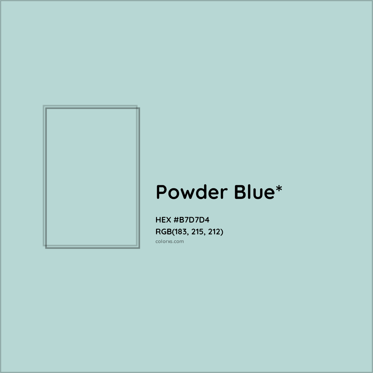 HEX #B7D7D4 Color Name, Color Code, Palettes, Similar Paints, Images