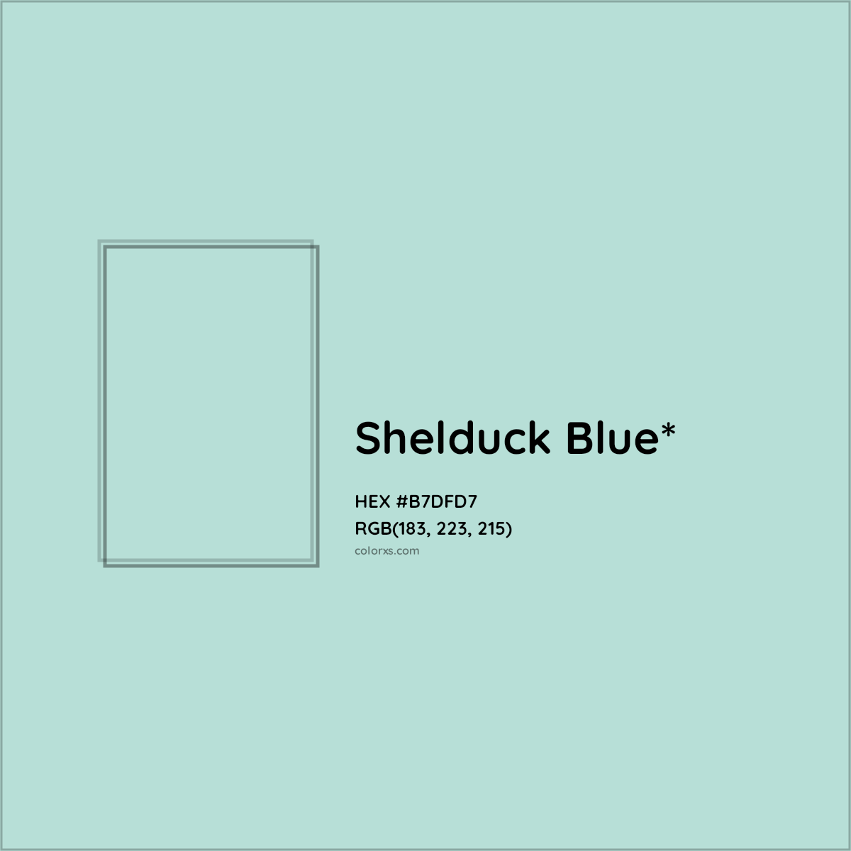 HEX #B7DFD7 Color Name, Color Code, Palettes, Similar Paints, Images