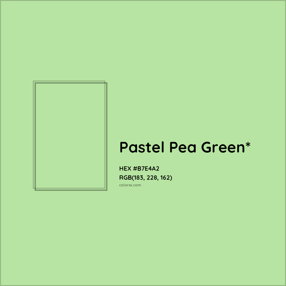 HEX #B7E4A2 Color Name, Color Code, Palettes, Similar Paints, Images