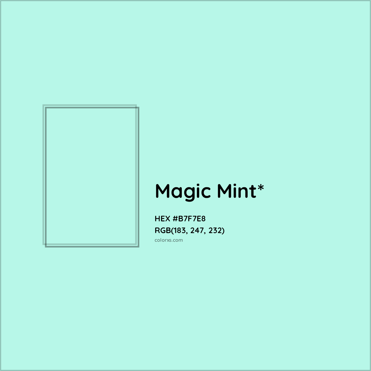 HEX #B7F7E8 Color Name, Color Code, Palettes, Similar Paints, Images