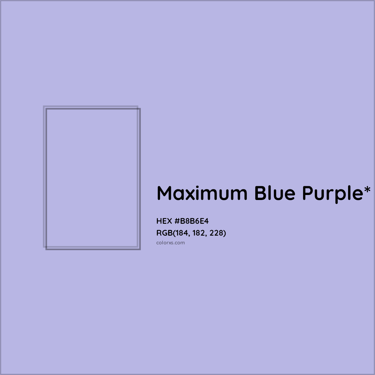 HEX #B8B6E4 Color Name, Color Code, Palettes, Similar Paints, Images