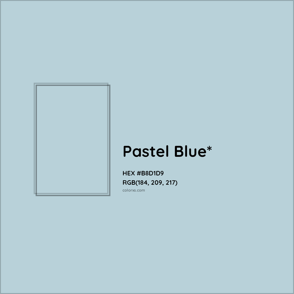 HEX #B8D1D9 Color Name, Color Code, Palettes, Similar Paints, Images