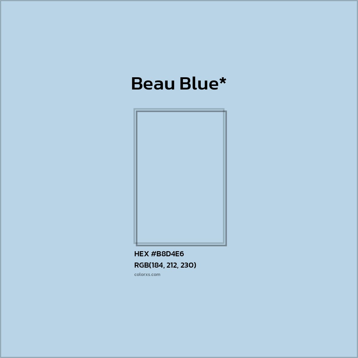 HEX #B8D4E6 Color Name, Color Code, Palettes, Similar Paints, Images