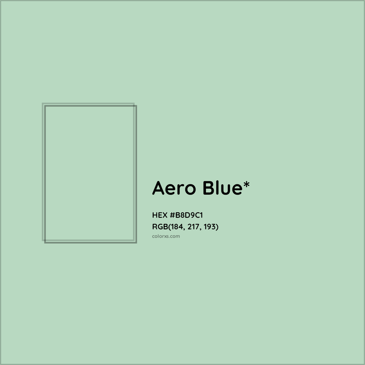 HEX #B8D9C1 Color Name, Color Code, Palettes, Similar Paints, Images