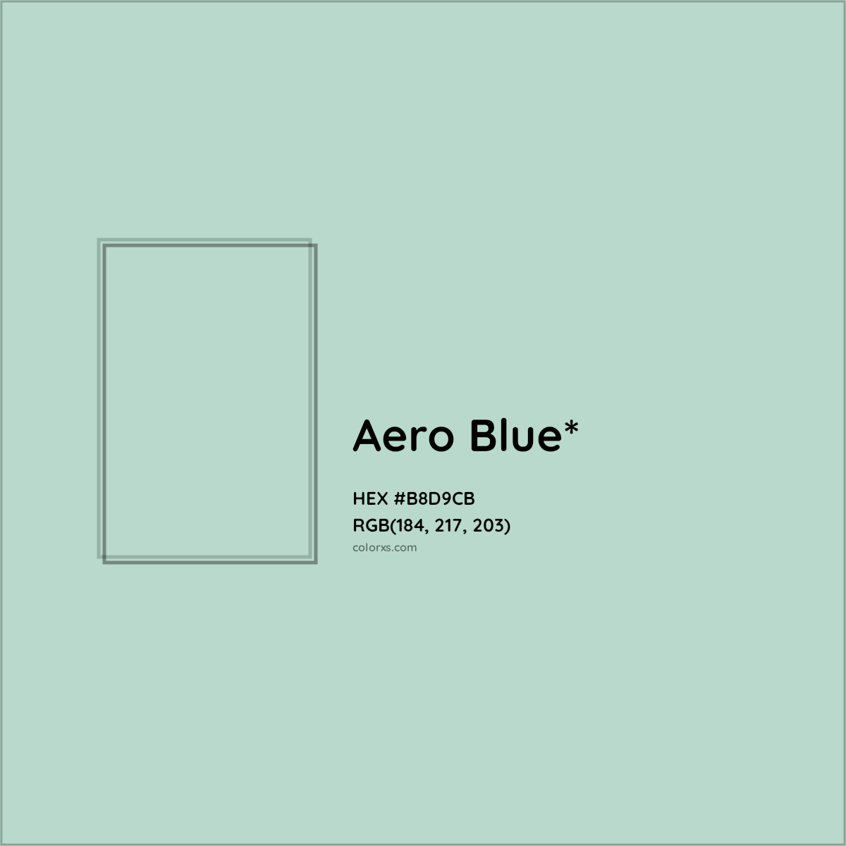 HEX #B8D9CB Color Name, Color Code, Palettes, Similar Paints, Images