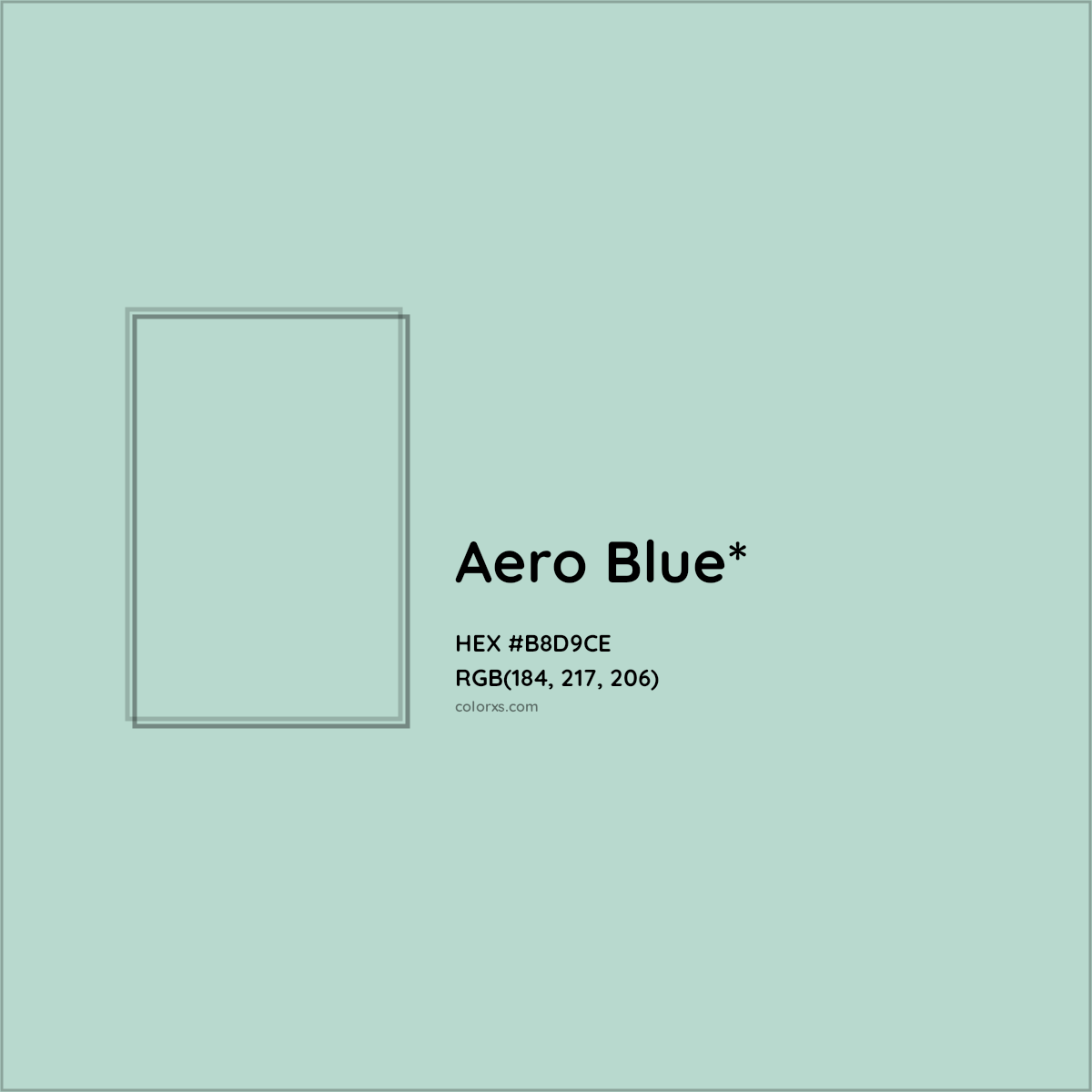 HEX #B8D9CE Color Name, Color Code, Palettes, Similar Paints, Images