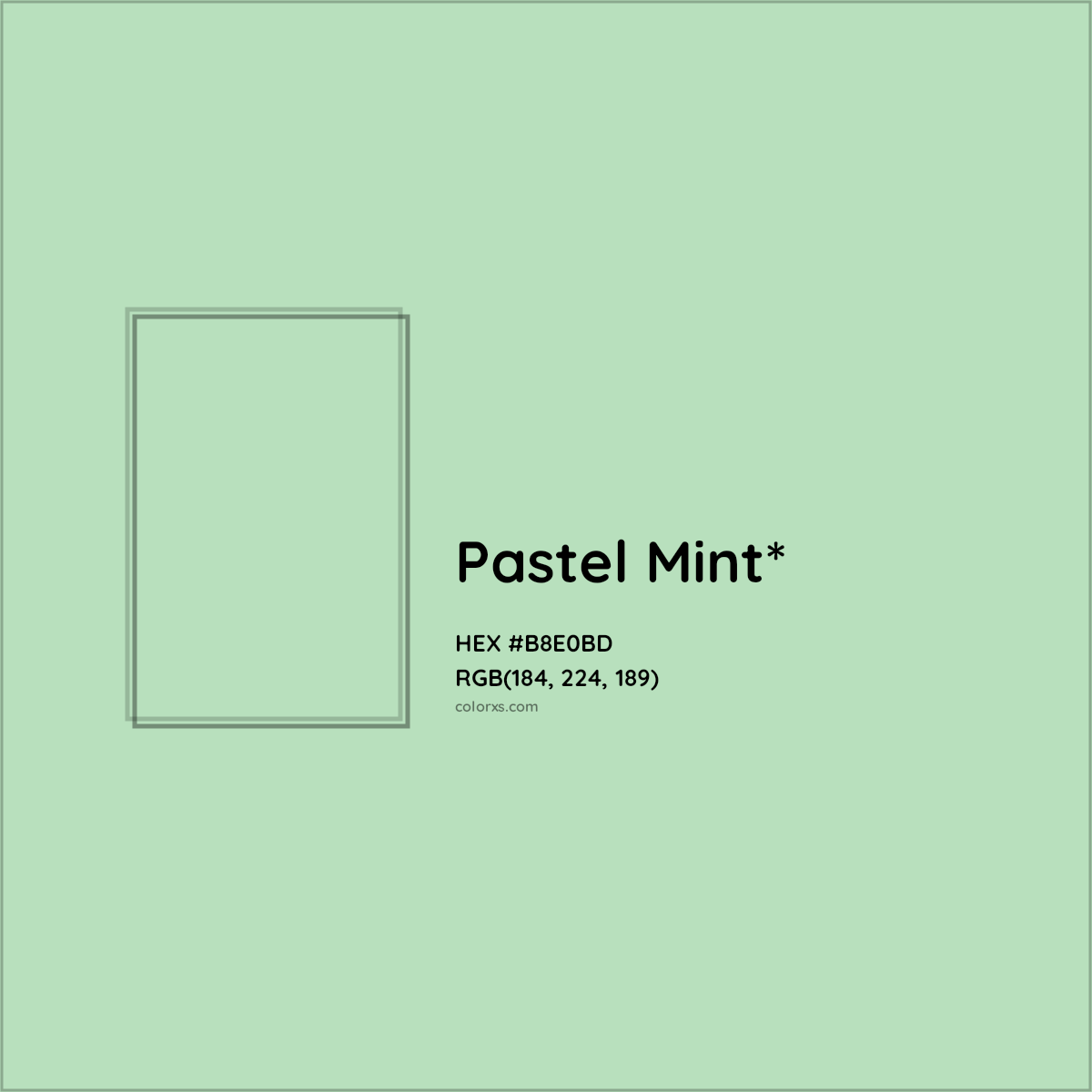 HEX #B8E0BD Color Name, Color Code, Palettes, Similar Paints, Images