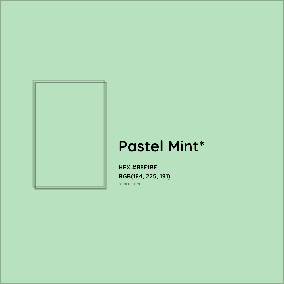 HEX #B8E1BF Color Name, Color Code, Palettes, Similar Paints, Images