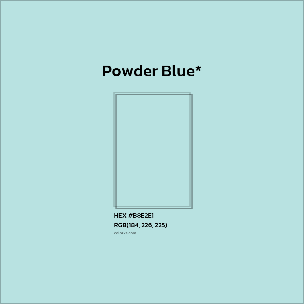 HEX #B8E2E1 Color Name, Color Code, Palettes, Similar Paints, Images