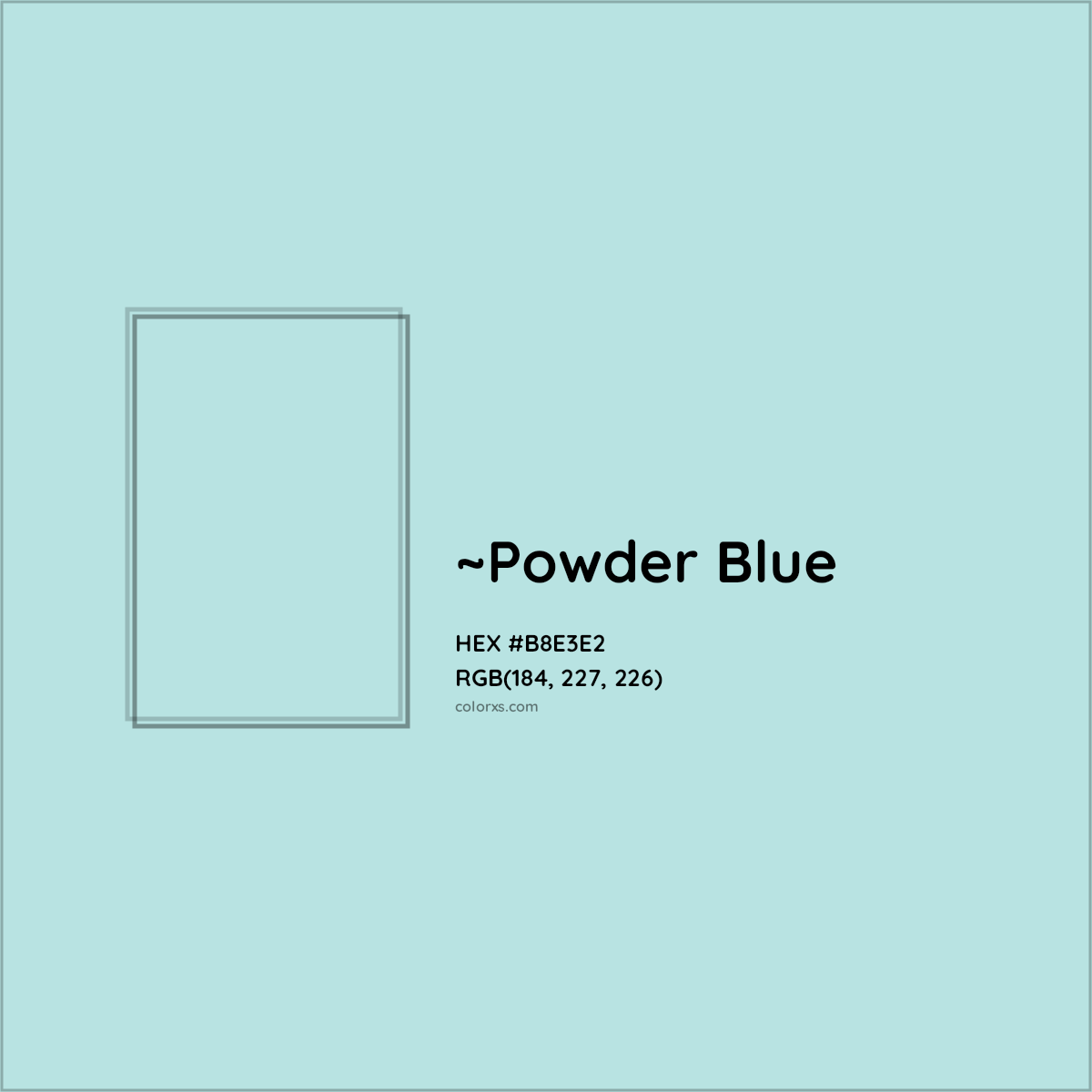 HEX #B8E3E2 Color Name, Color Code, Palettes, Similar Paints, Images