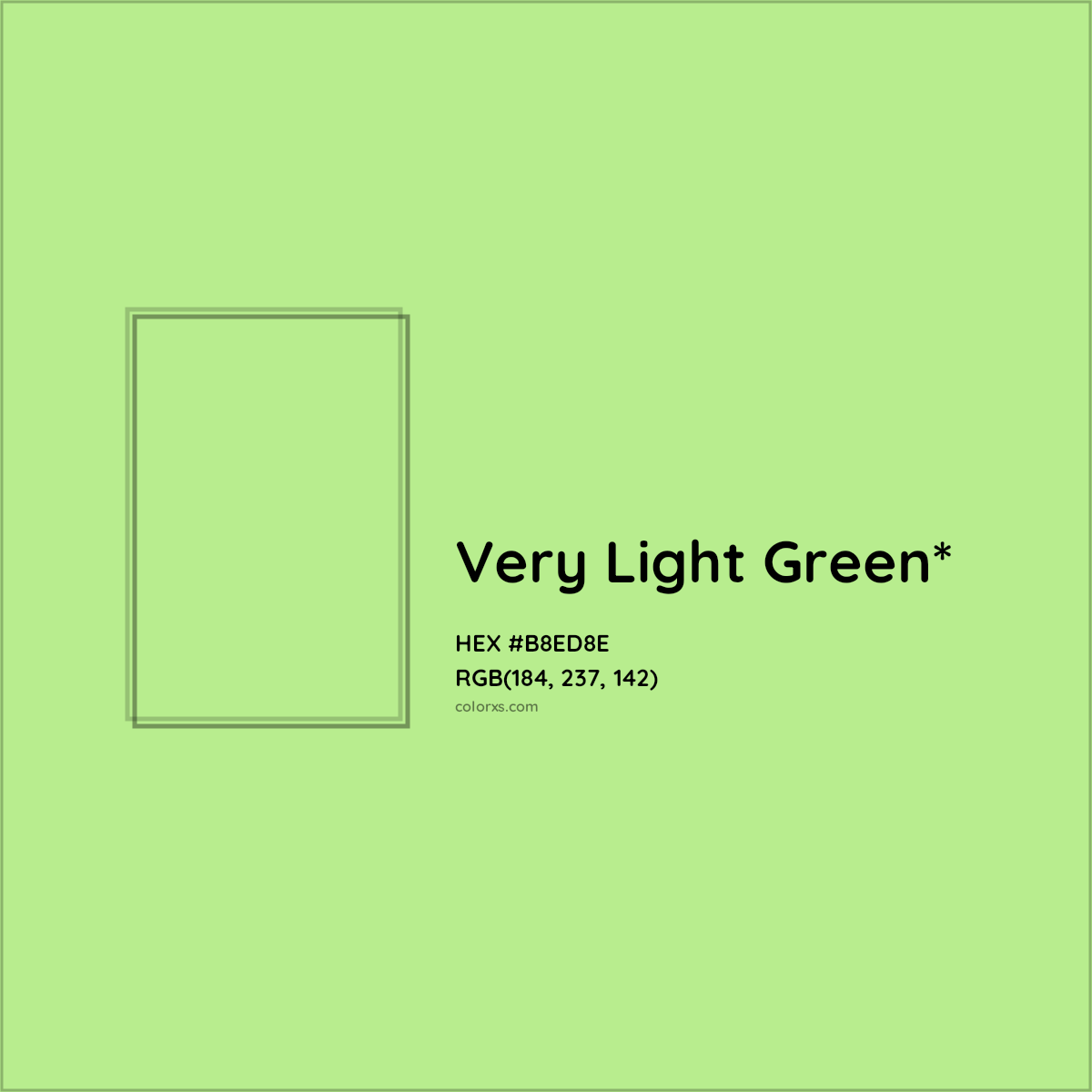 HEX #B8ED8E Color Name, Color Code, Palettes, Similar Paints, Images