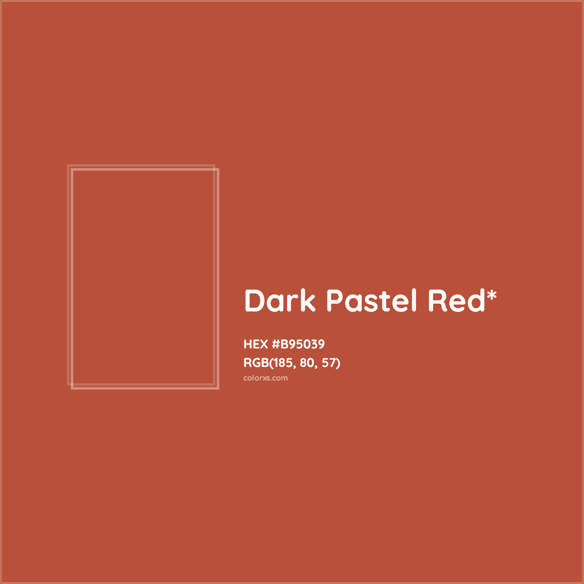 HEX #B95039 Color Name, Color Code, Palettes, Similar Paints, Images