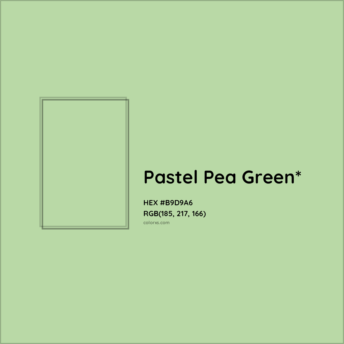 HEX #B9D9A6 Color Name, Color Code, Palettes, Similar Paints, Images