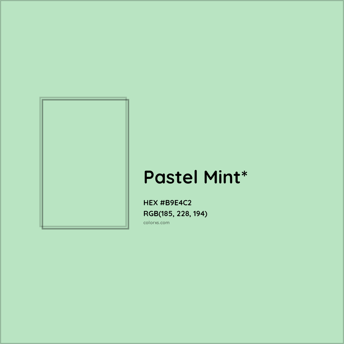 HEX #B9E4C2 Color Name, Color Code, Palettes, Similar Paints, Images