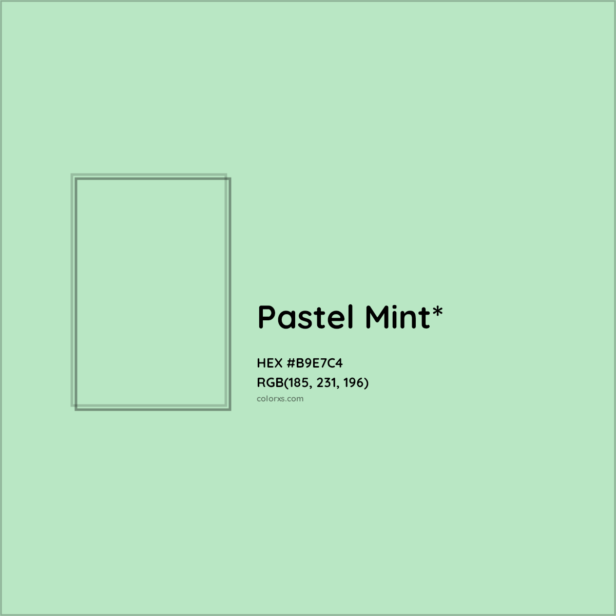 HEX #B9E7C4 Color Name, Color Code, Palettes, Similar Paints, Images