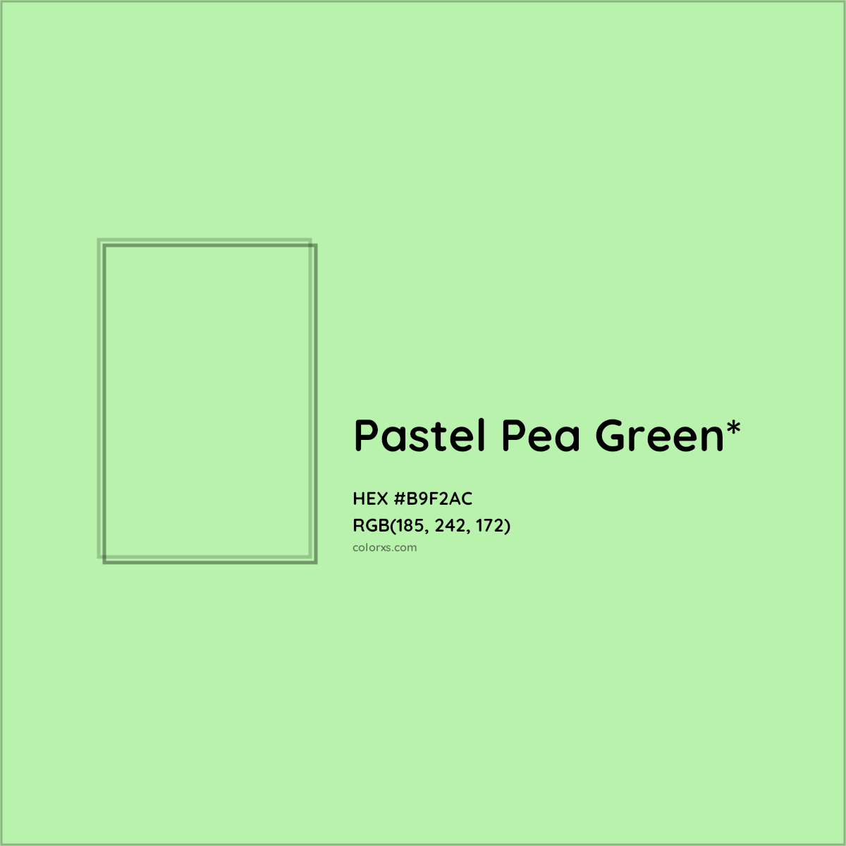 HEX #B9F2AC Color Name, Color Code, Palettes, Similar Paints, Images