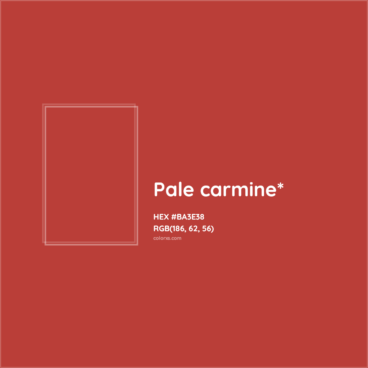 HEX #BA3E38 Color Name, Color Code, Palettes, Similar Paints, Images